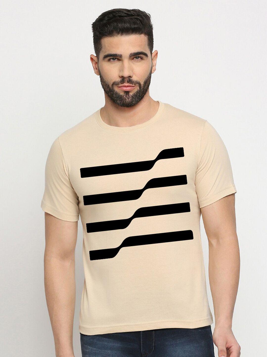 mod ecru unisex striped v-neck pockets t-shirt