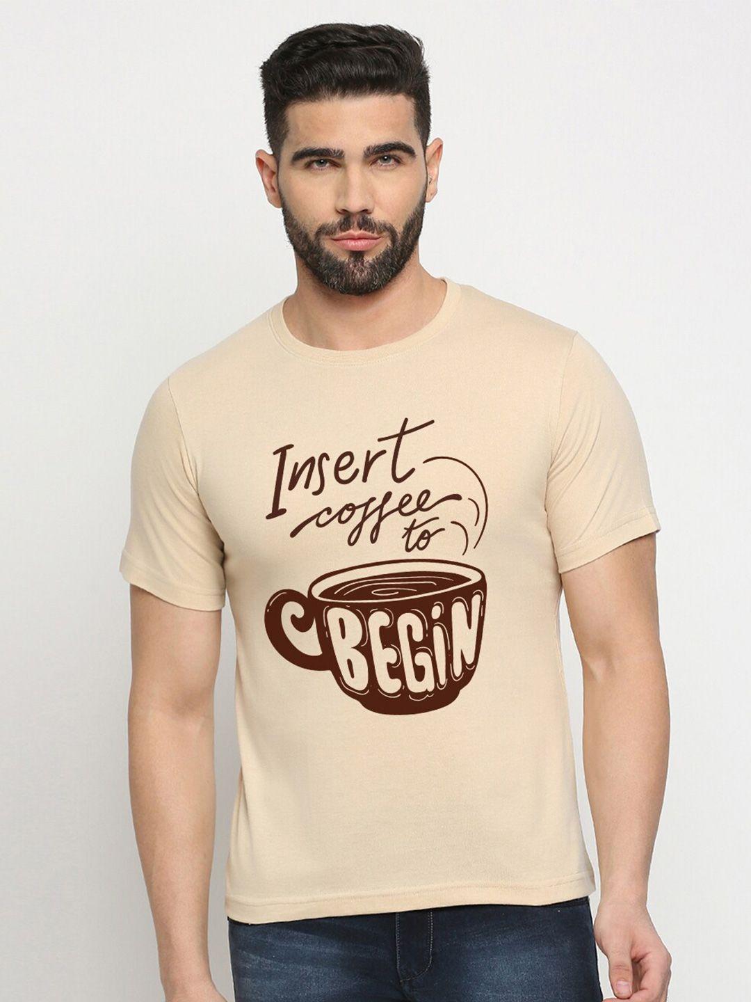 mod ecru unisex typography printed round neck cotton casual t-shirt