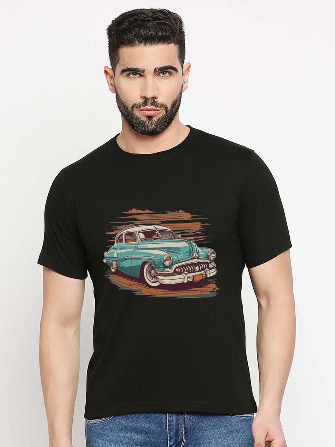 mod ecru unisex vintage car printed cotton t-shirt