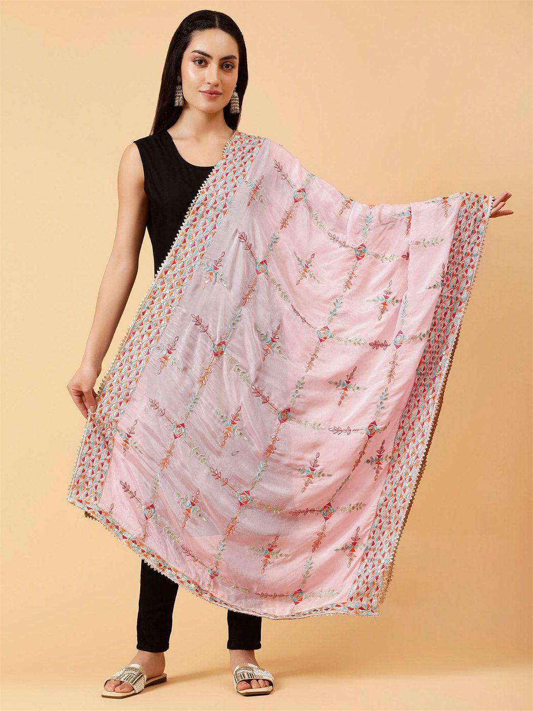 moda chales floral embroidered dupatta