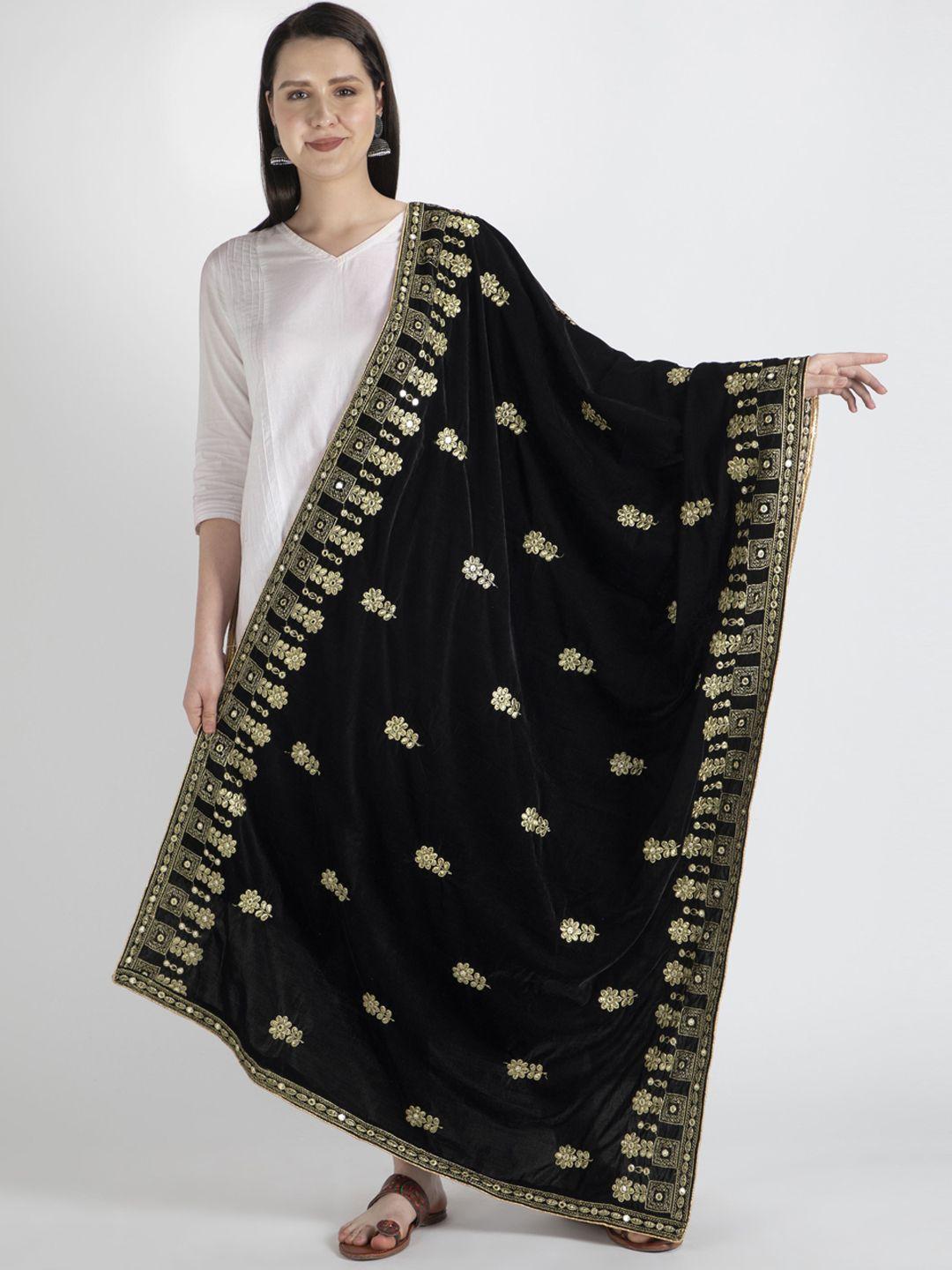 moda-chales-women-black-embroidered-velvet-shawl
