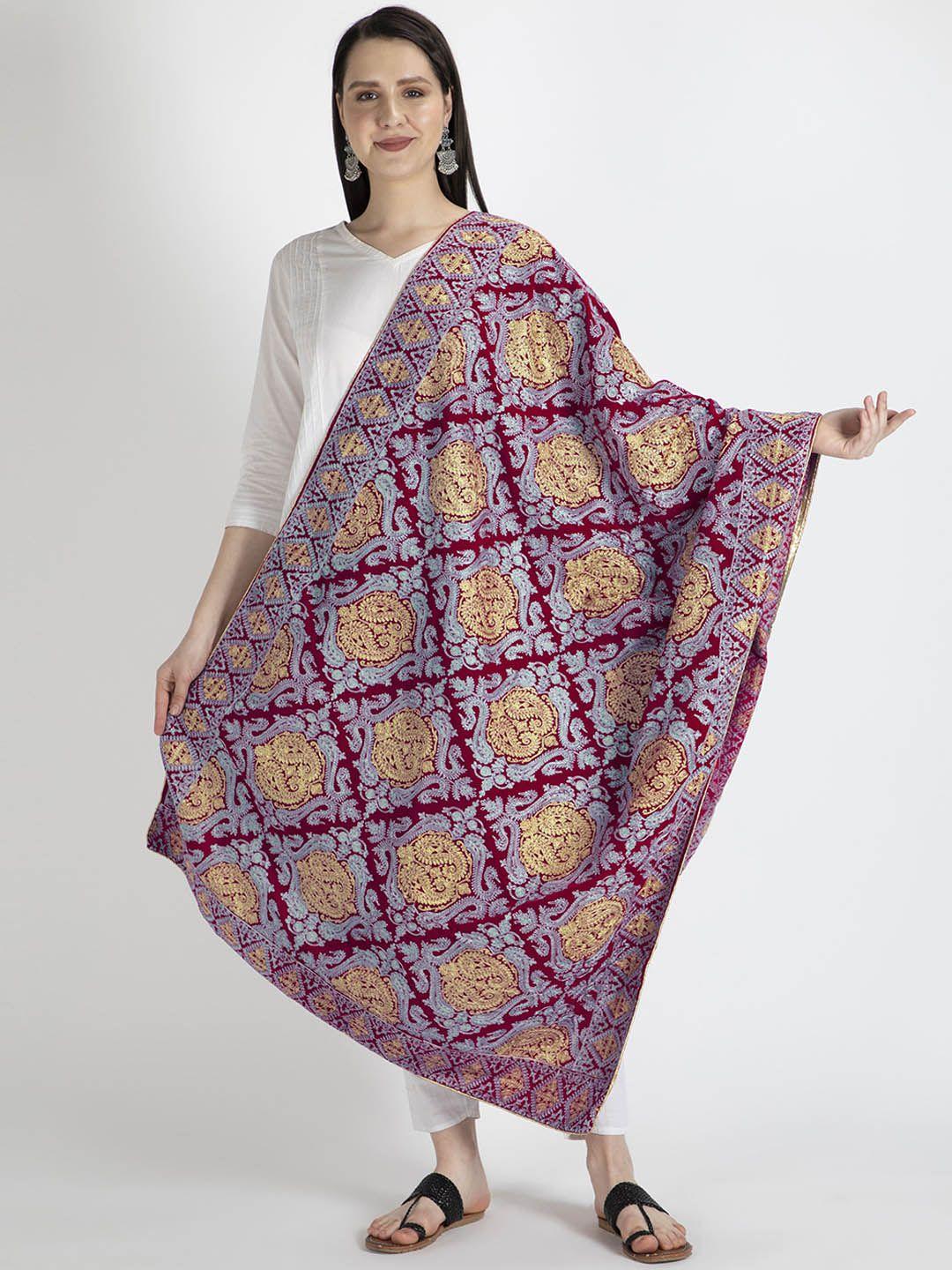moda chales women ethnic printed pure velvet shawl