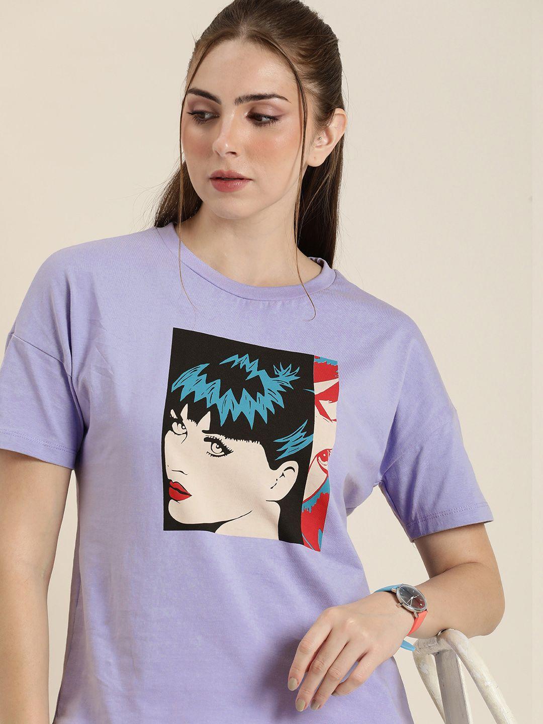 moda rapido printed pure cotton t-shirt