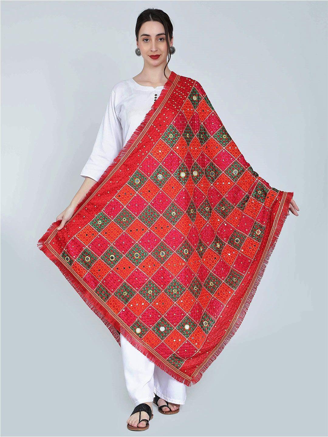 moda chales embroidered dupatta with phulkari