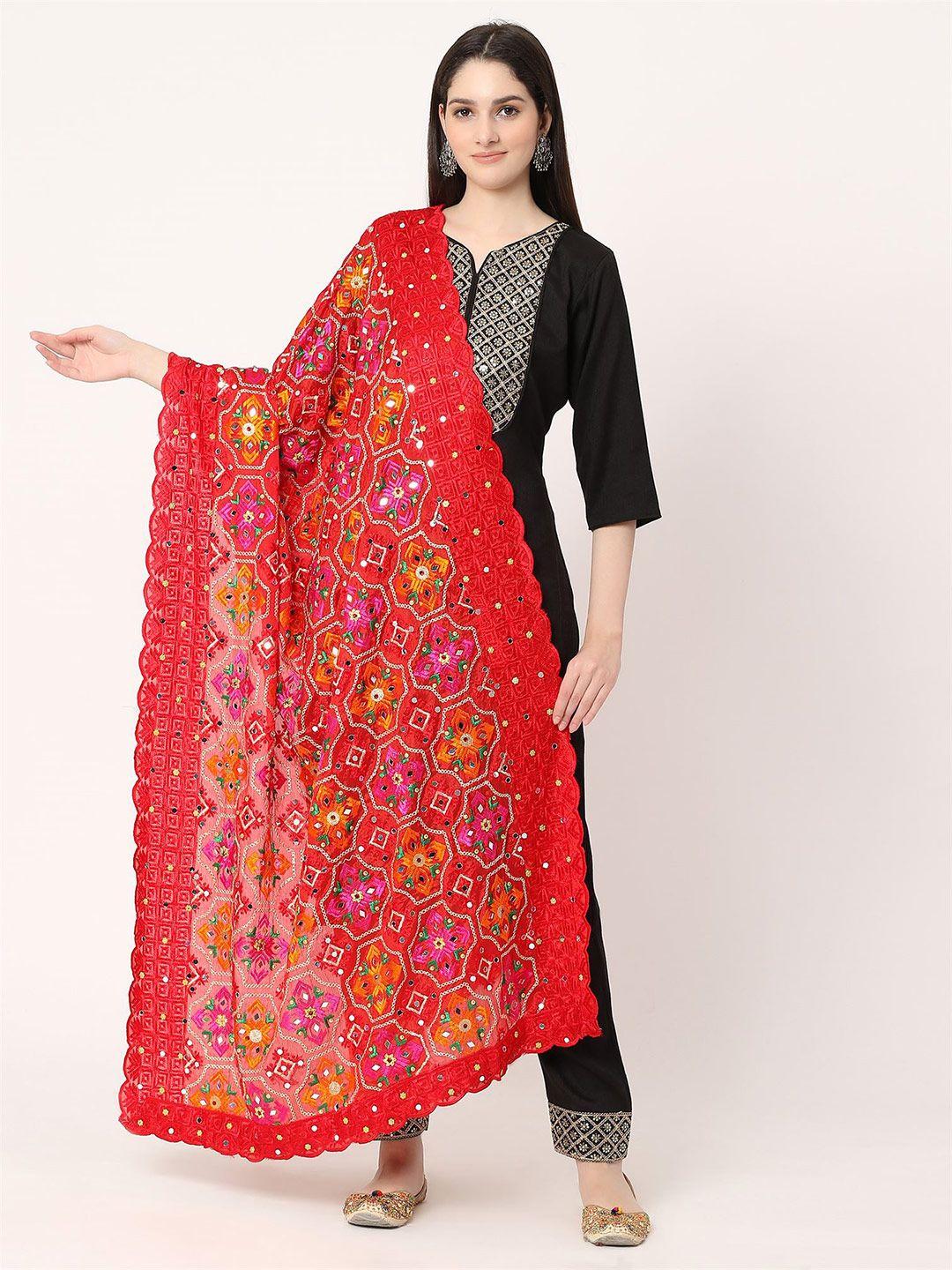 moda chales embroidered dupatta with phulkari