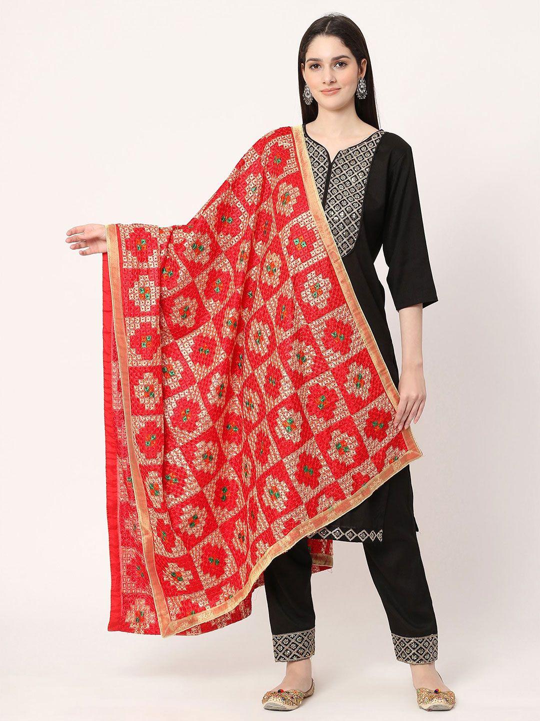 moda chales ethnic motif embroidered dupatta with phulkari