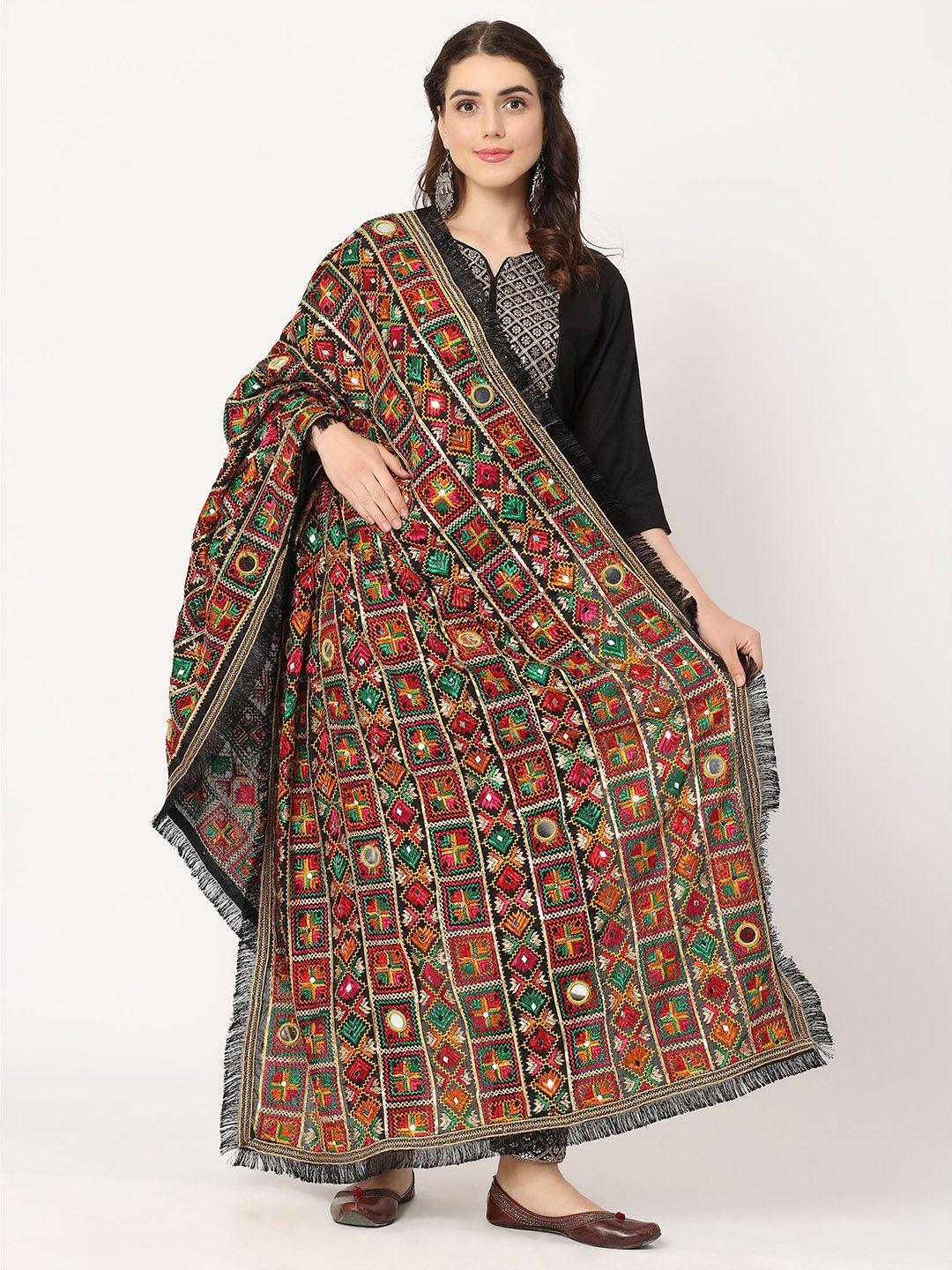 moda chales ethnic motifs embroidered dupatta with phulkari