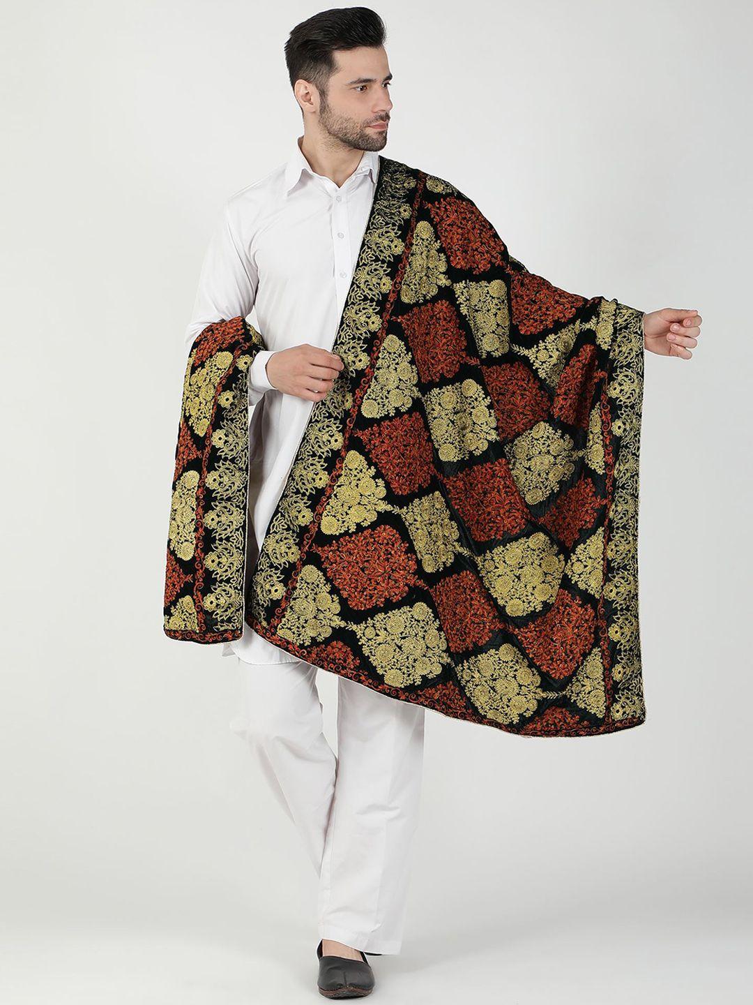 moda chales ethnic motifs embroidered velvet shawl