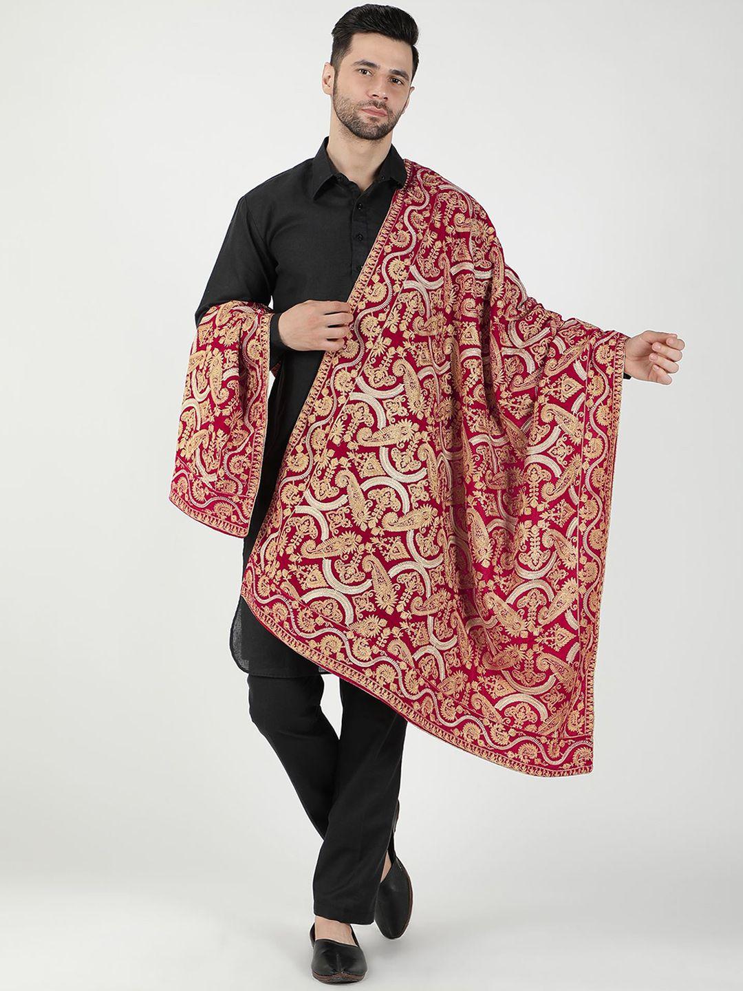 moda chales ethnic motifs embroidered velvet shawl