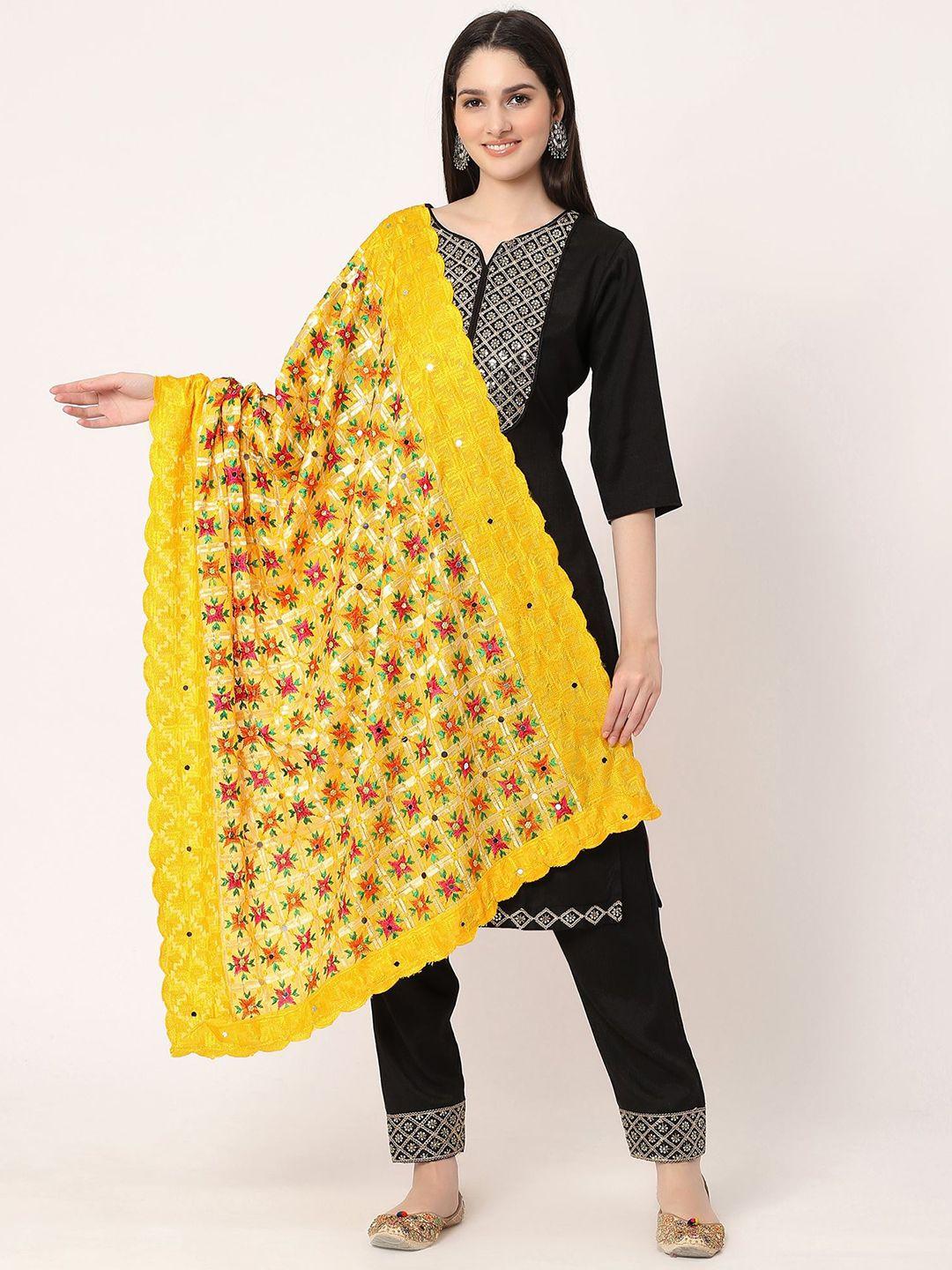 moda chales floral embroidered phulkari dupatta