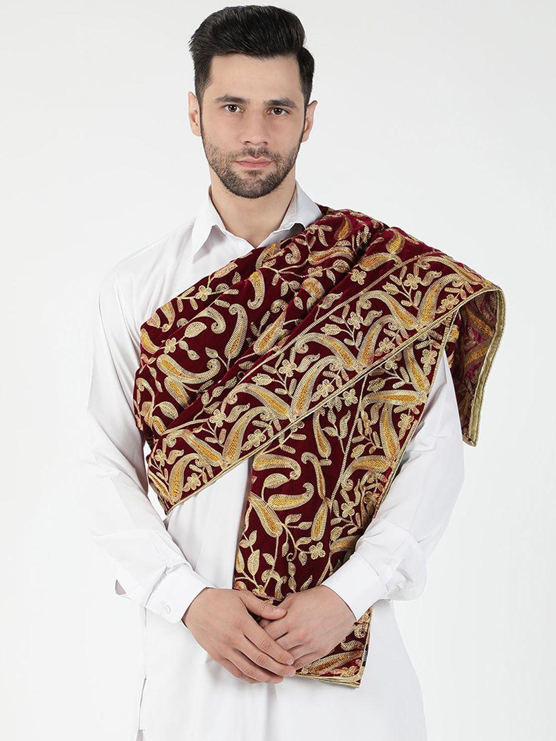 moda chales paisley embroidered pure velvet shawl