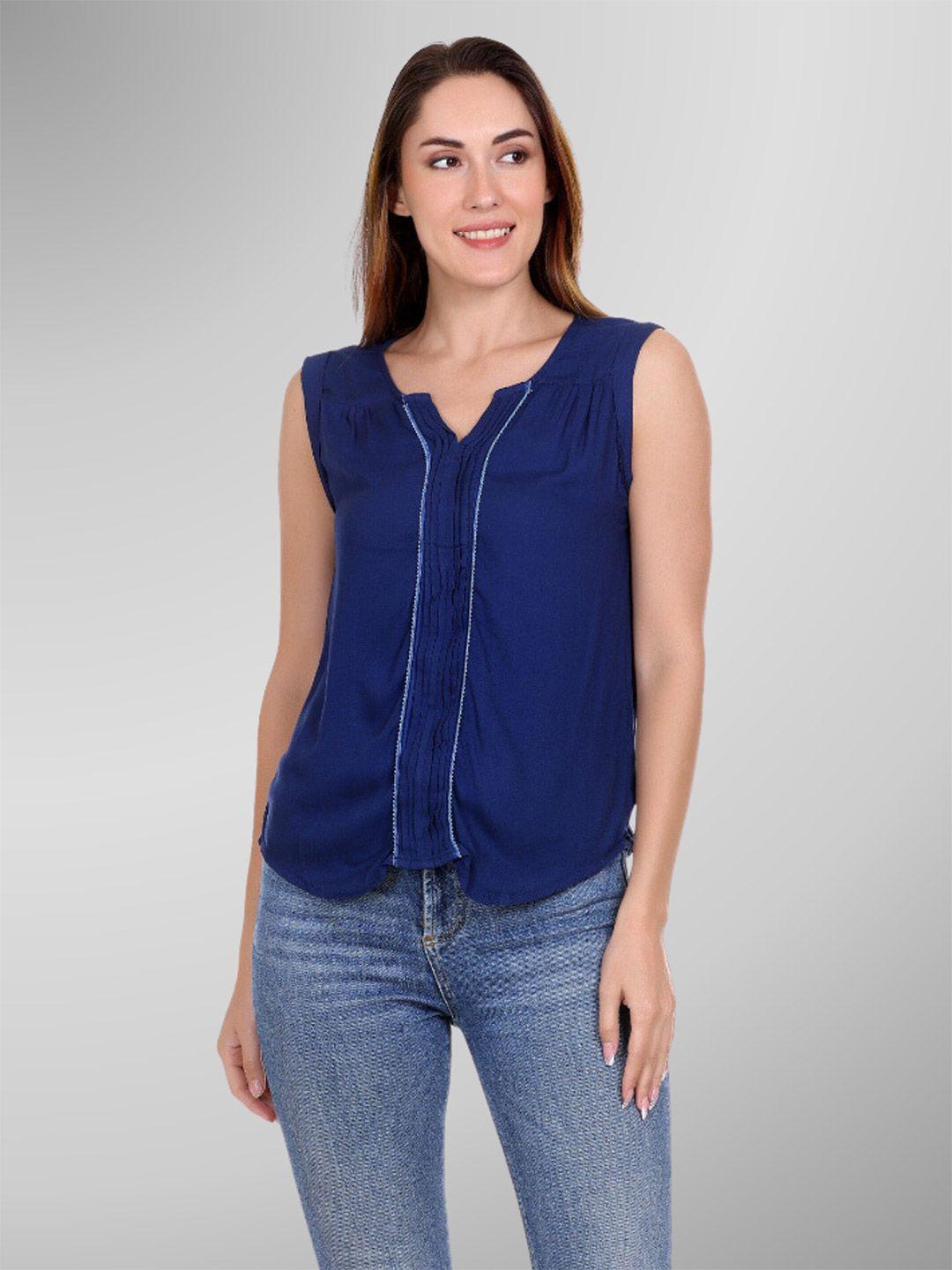 moda elementi notch neck sleeveless cotton top