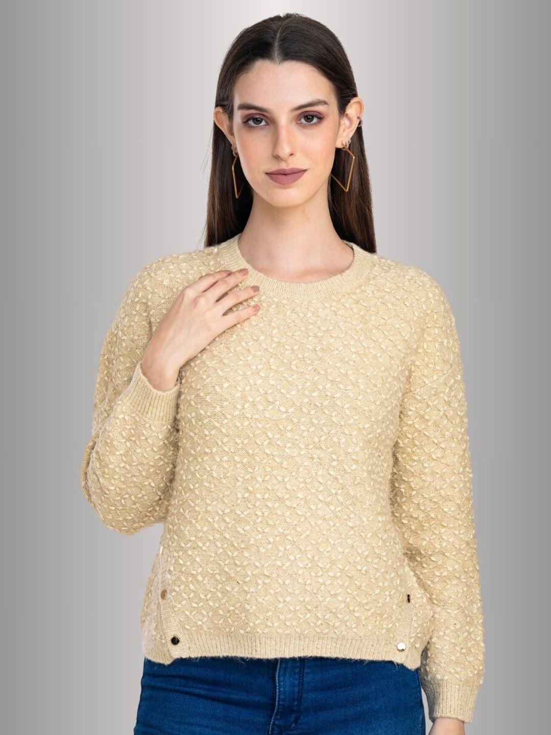 moda elementi women yellow woollen pullover
