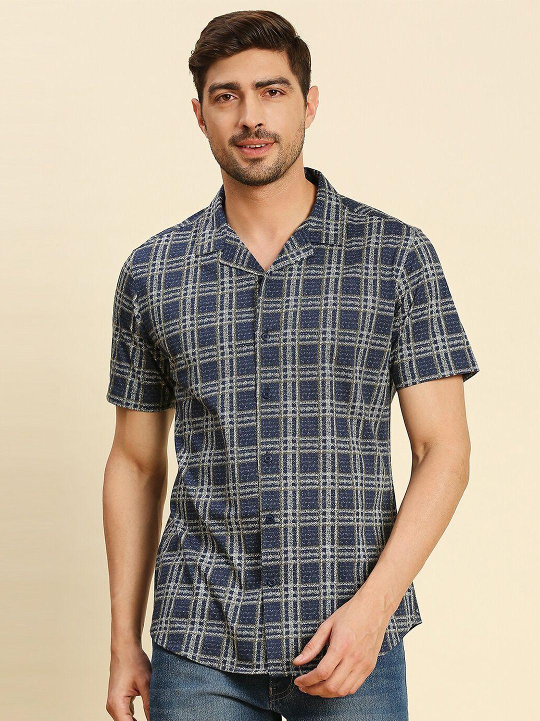 moda rapido classic fit tartan checked opaque casual shirt