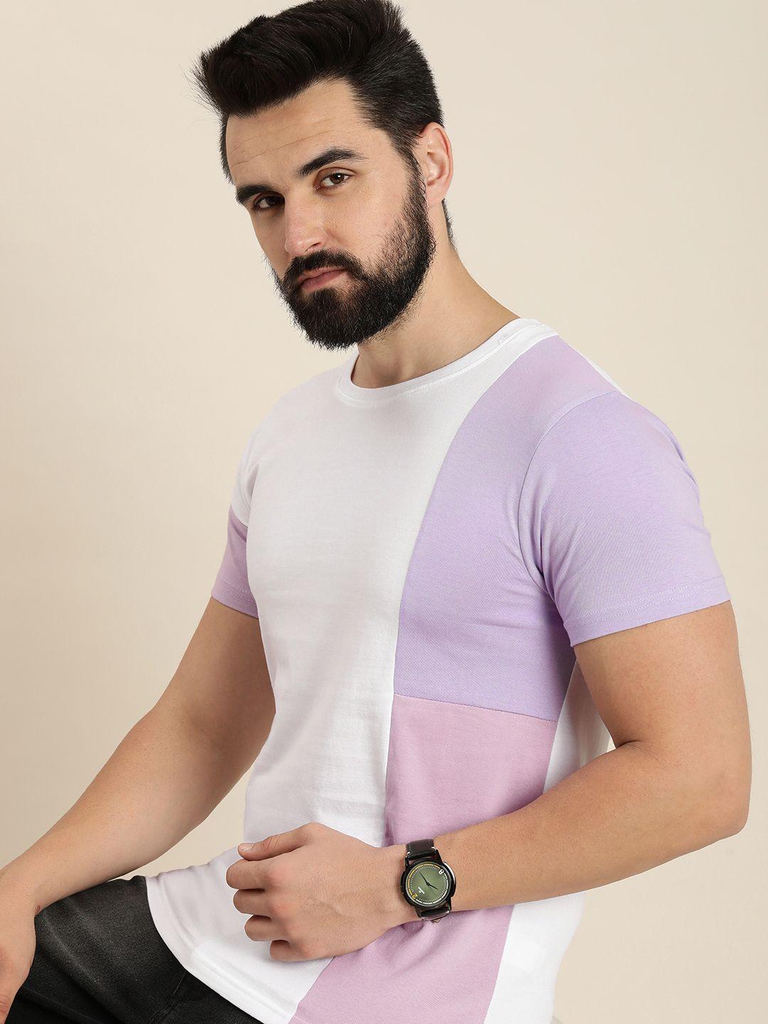 moda rapido colourblocked pure cotton t-shirt