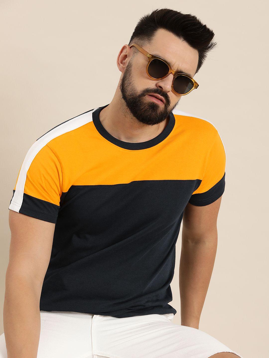 moda rapido colourblocked regular fit t-shirt