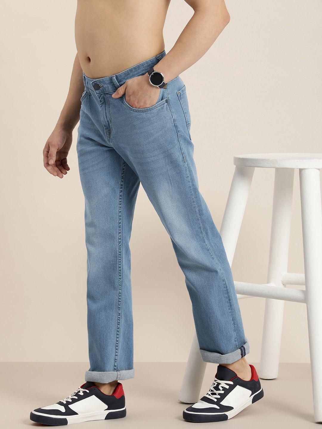 moda rapido men bootcut light fade mid-rise stretchable jeans