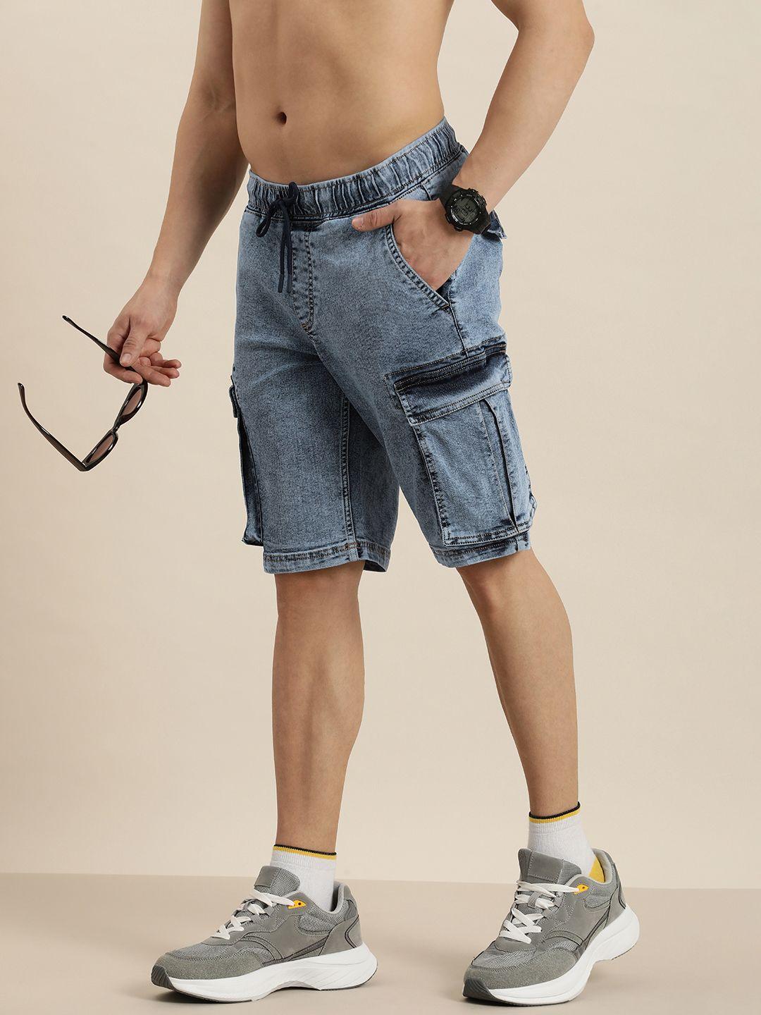 moda rapido men cargo denim shorts