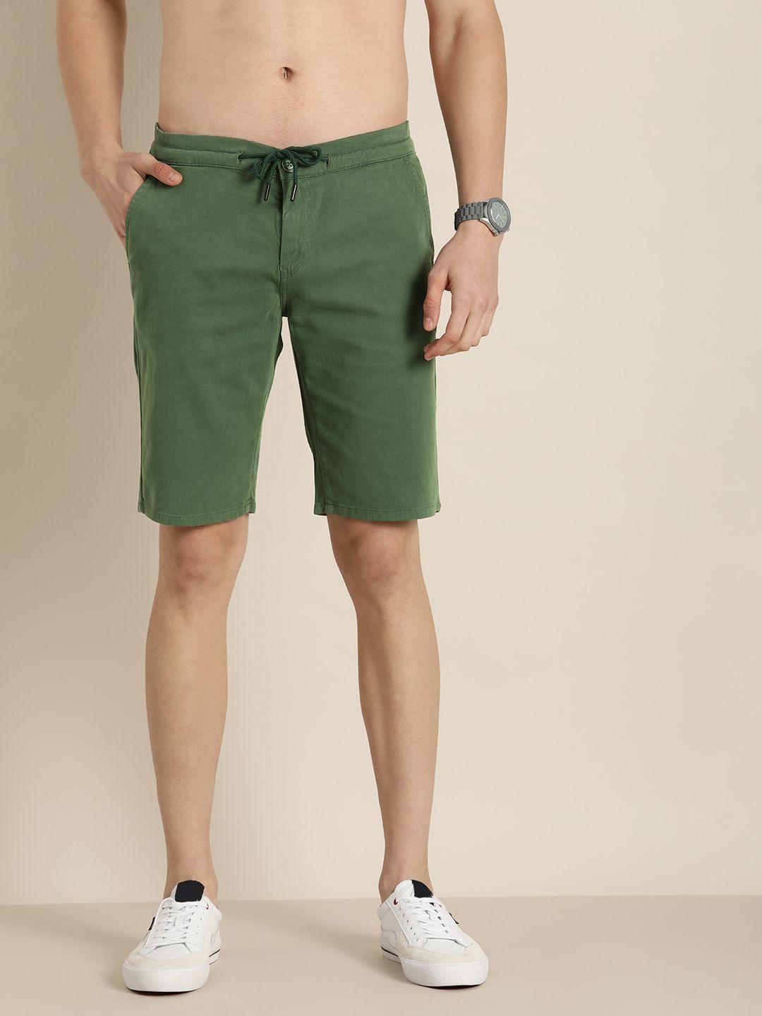 moda rapido men green chino shorts