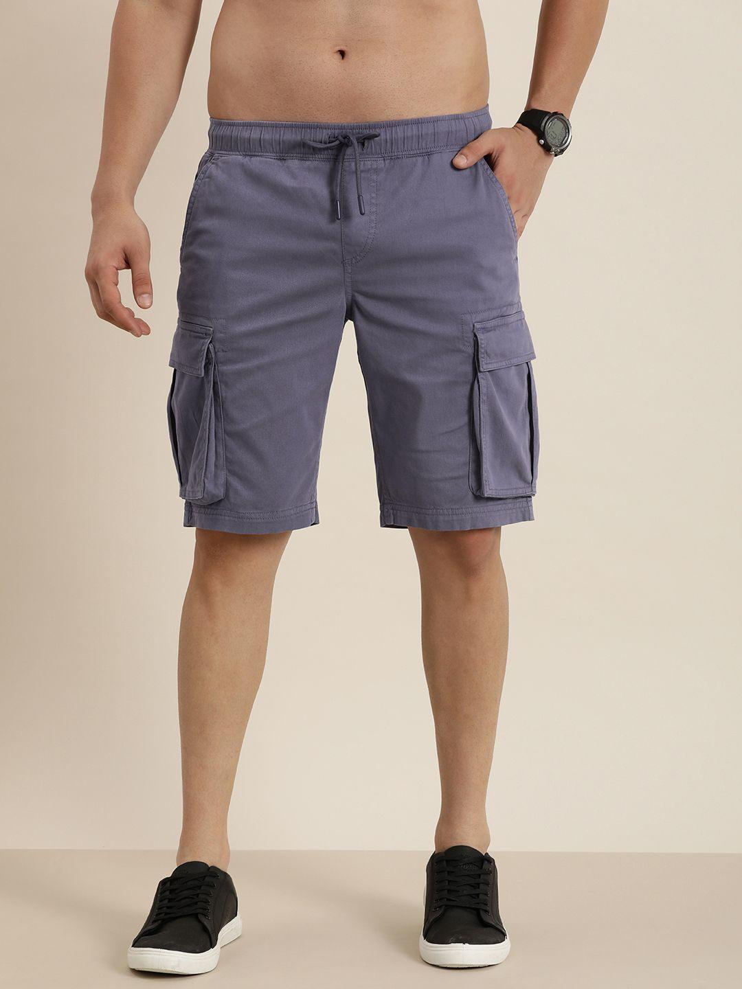 moda rapido men mid-rise cargo shorts with drawstring closure