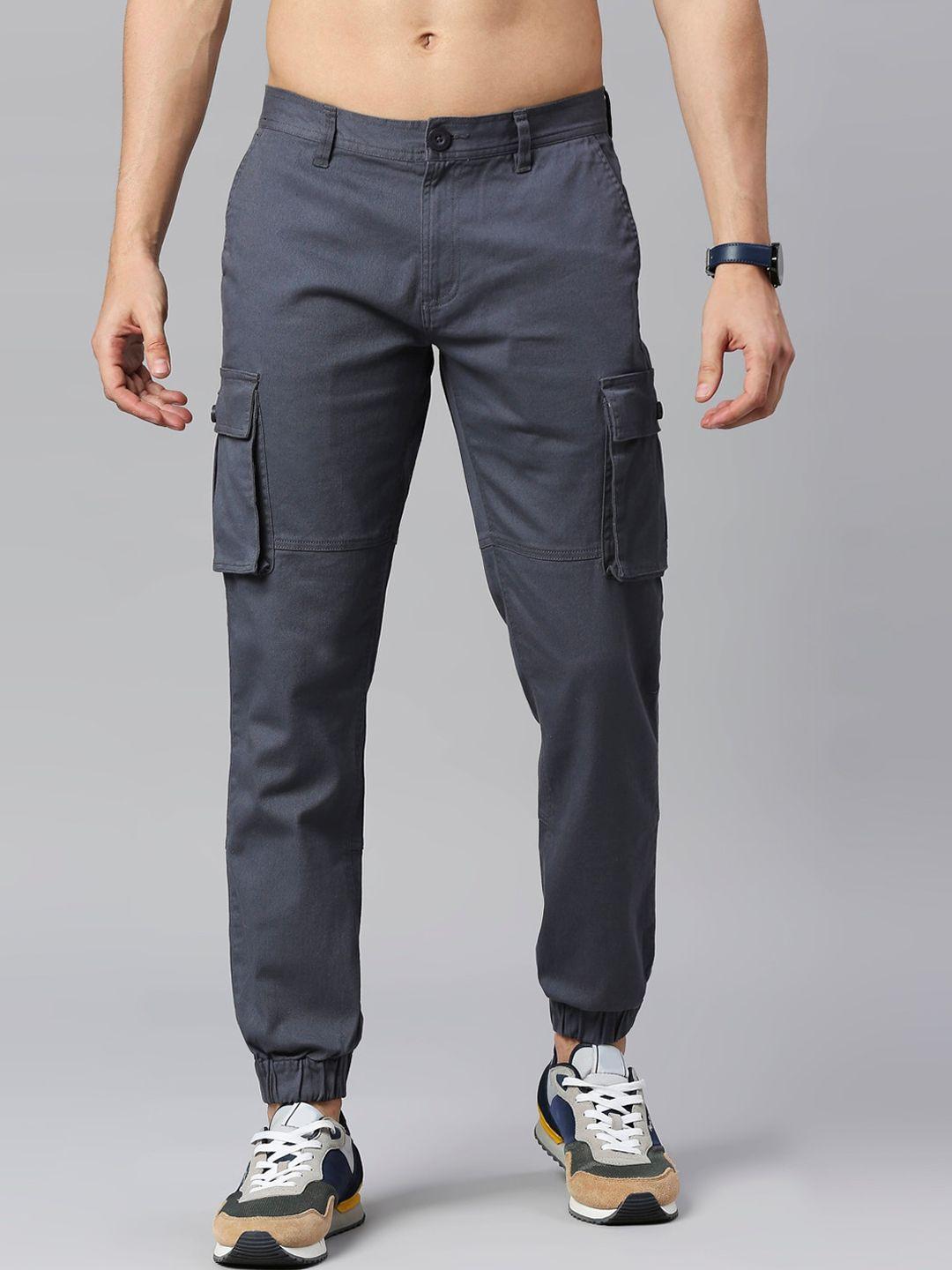moda rapido men mid-rise comfort slim fit cargos trousers