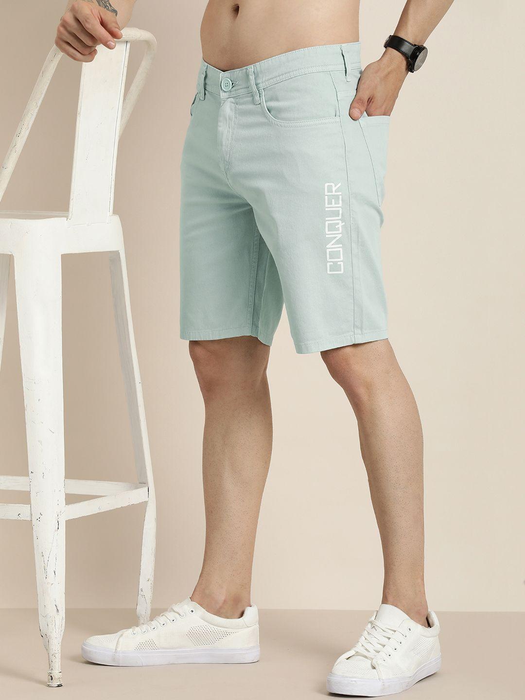 moda rapido men minimal typography detail slim fit chino shorts