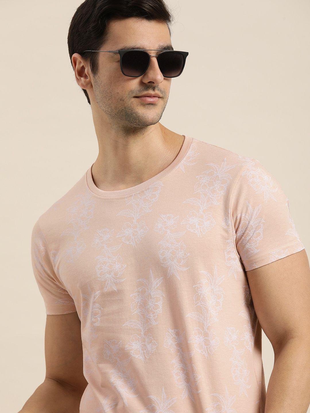 moda rapido men rose floral printed casual t-shirt