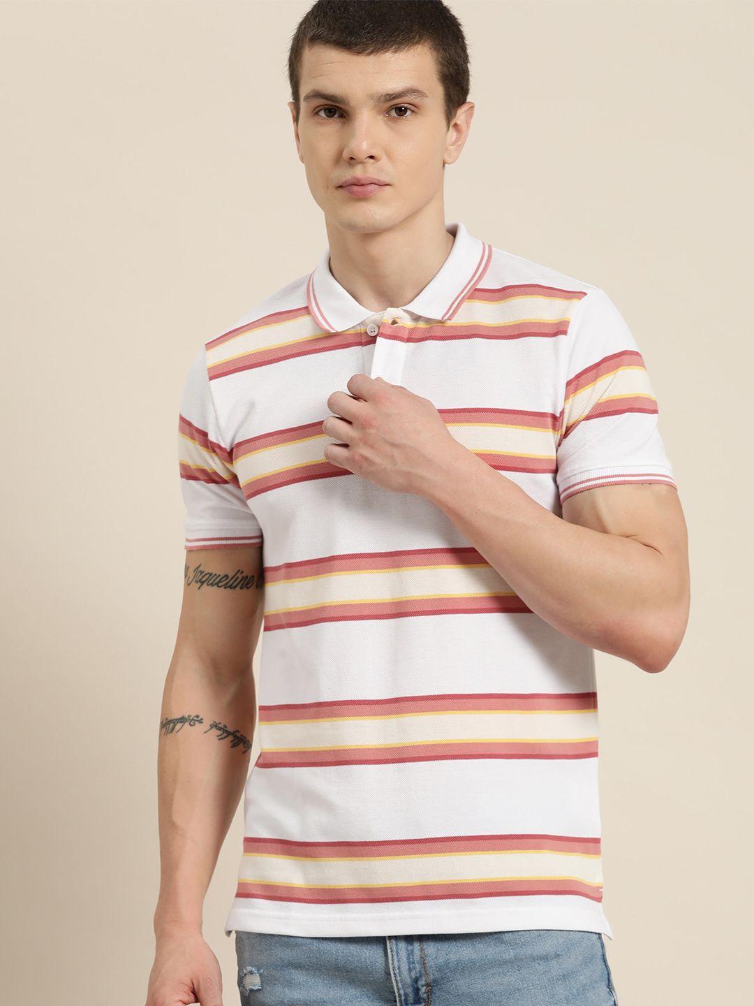 moda rapido men striped polo collar t-shirt