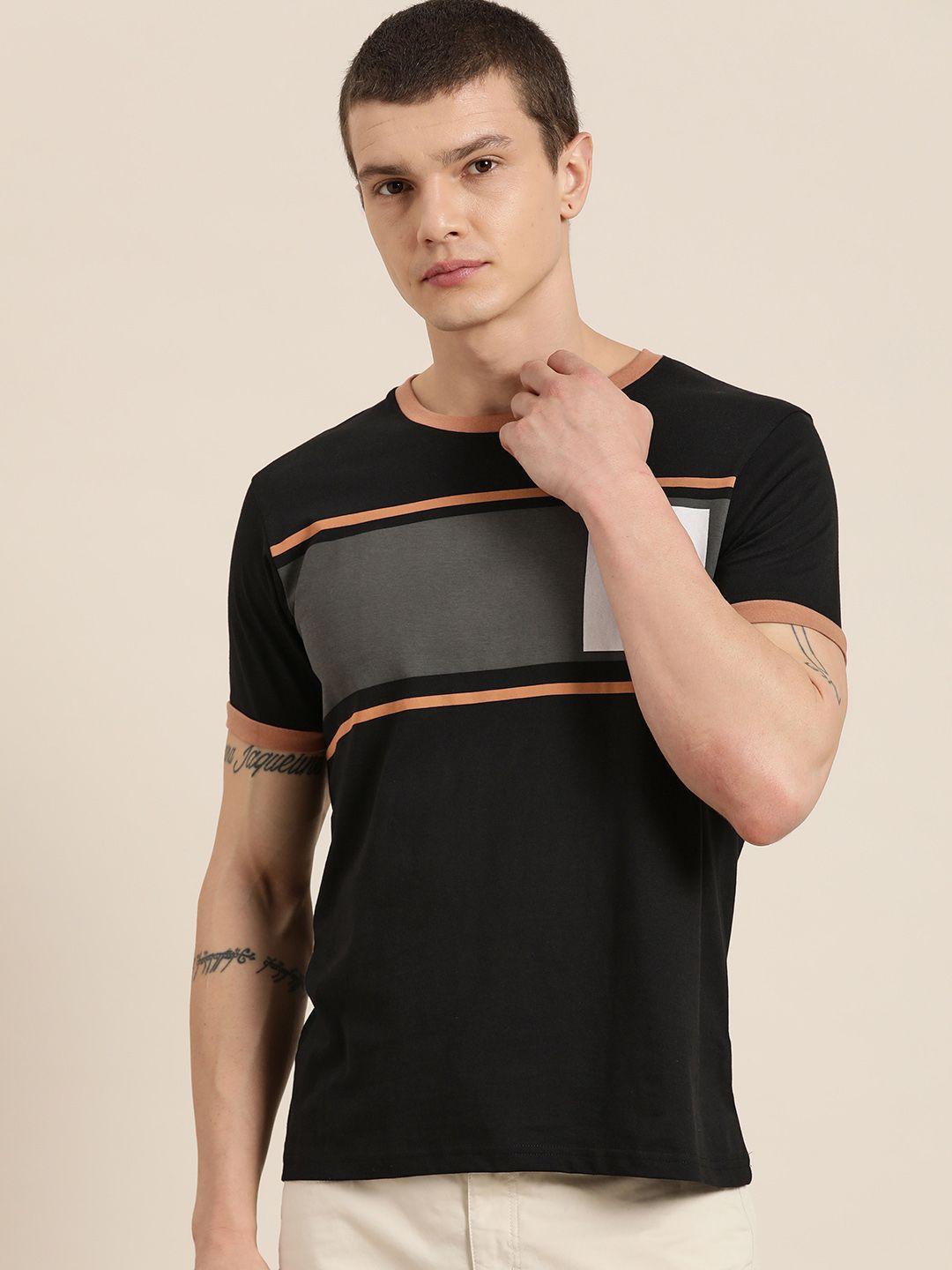 moda rapido men striped pure cotton t-shirt