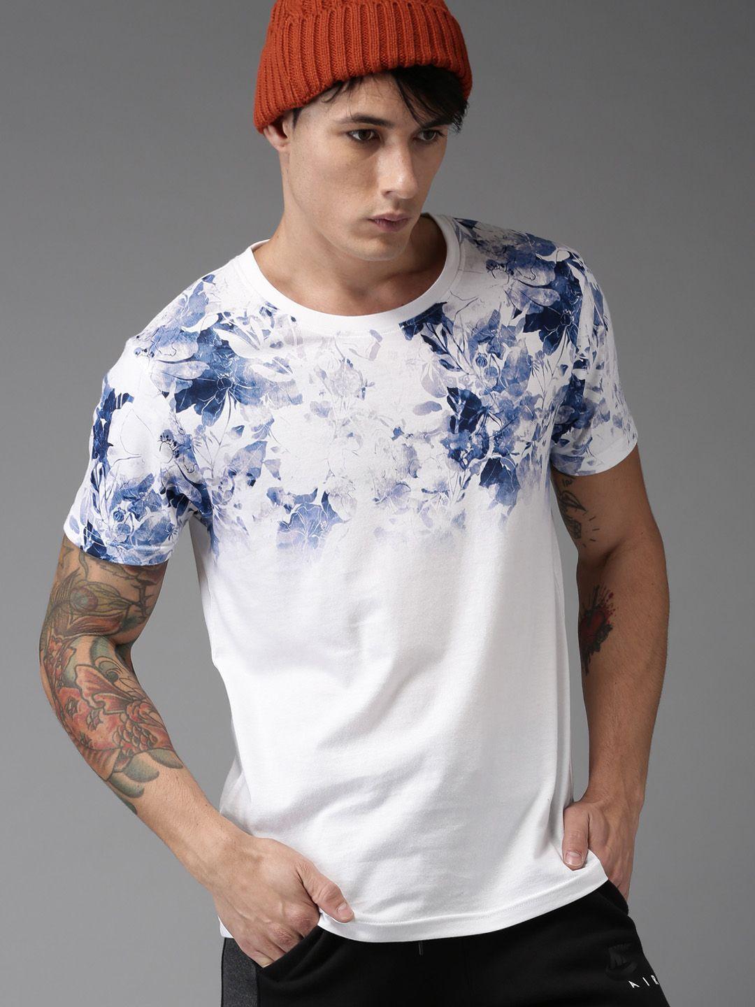 moda rapido men white printed round neck t-shirt