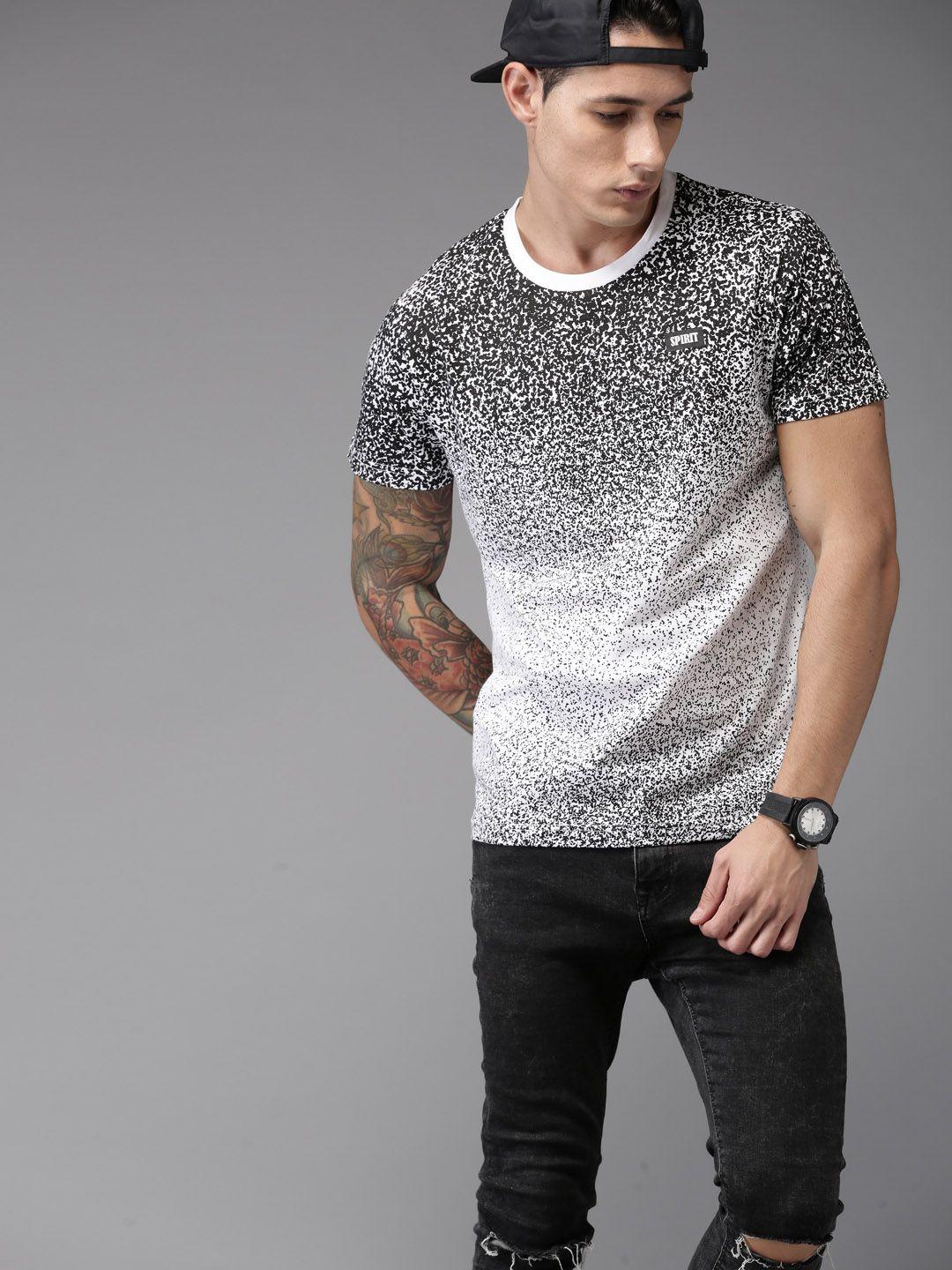 moda rapido men white printed round neck t-shirt