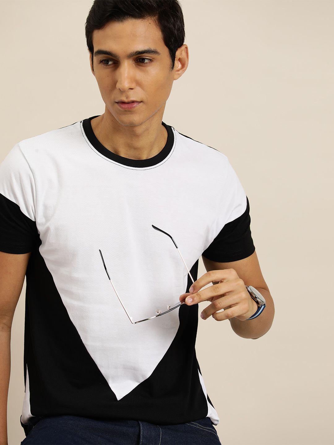 moda rapido pure cotton colourblocked t-shirt