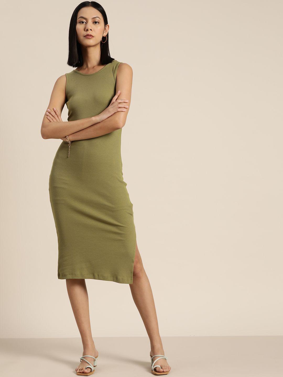 moda rapido sleeveless ribbed bodycon dress