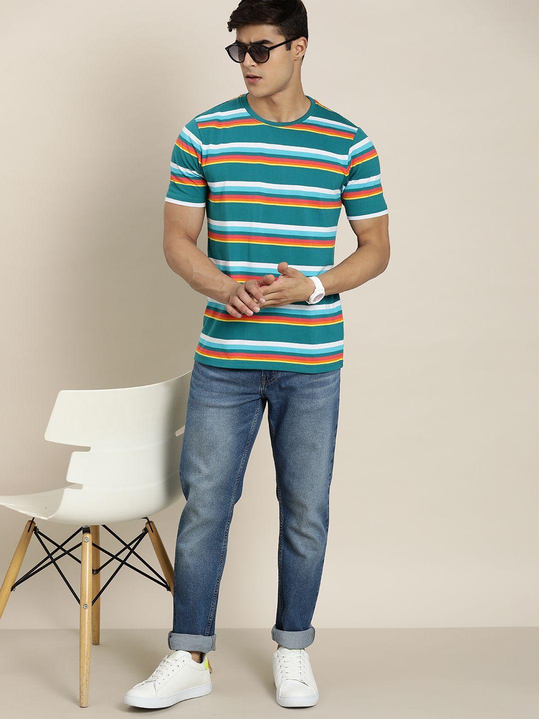 moda rapido striped round neck t-shirt