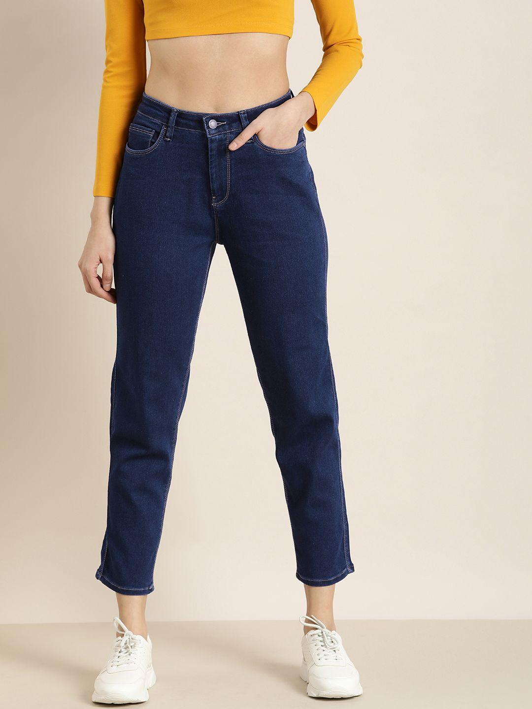 moda rapido tapered fit high-rise stretchable jeans