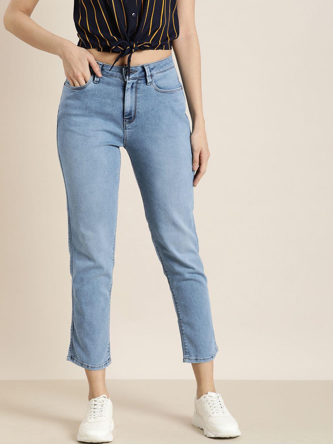 moda rapido tapered fit high-rise stretchable jeans