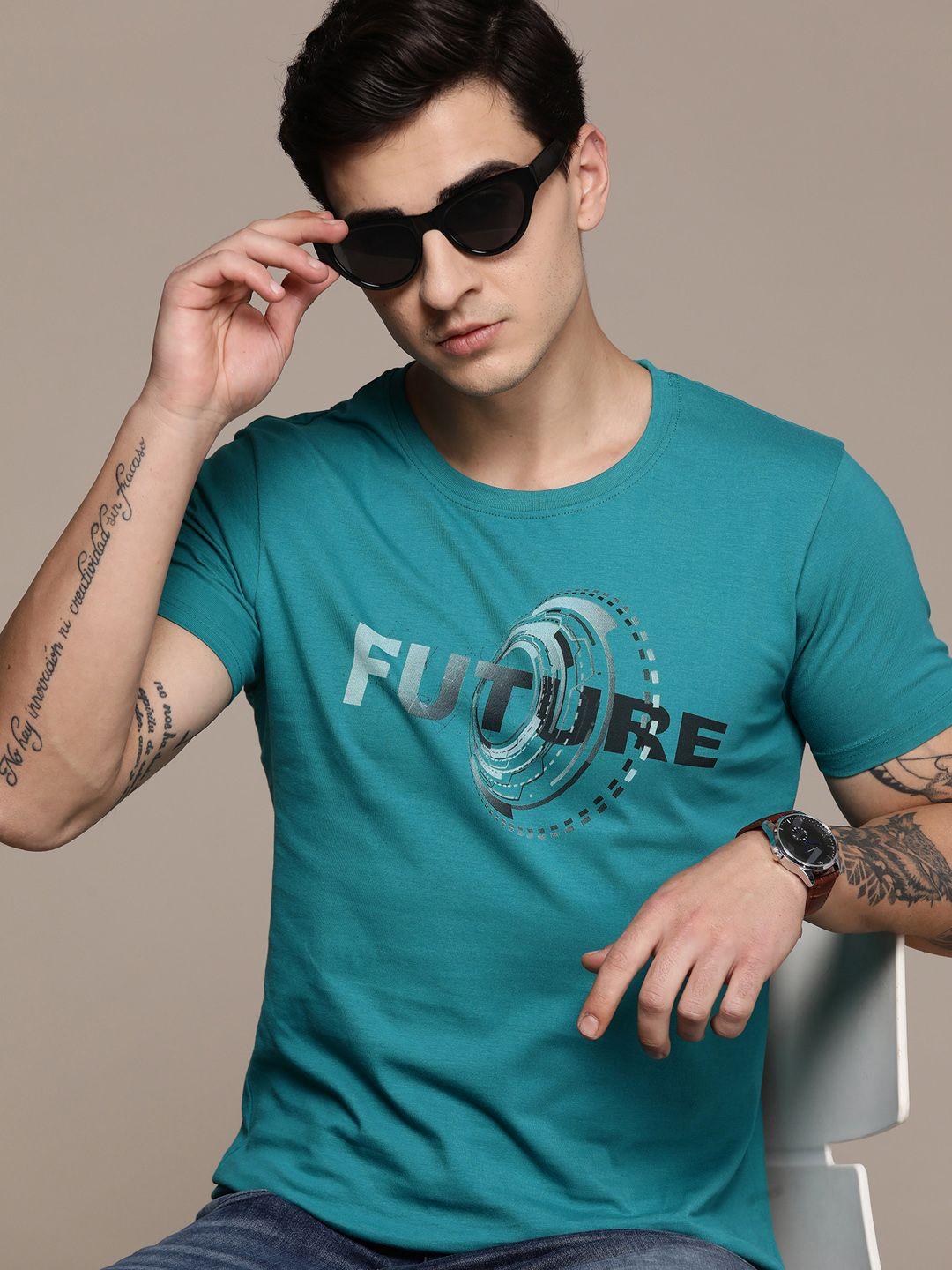 moda rapido typography printed pure cotton t-shirt