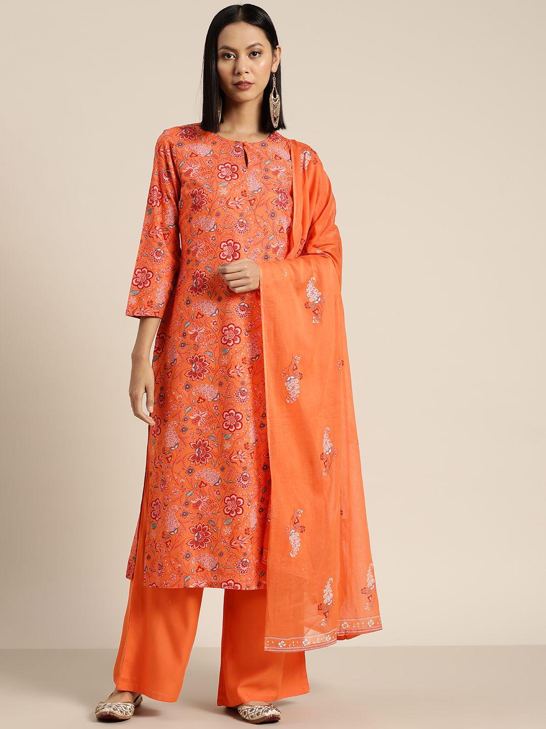 moda rapido women ethnic motifs printed kurta with trousers & with dupatta