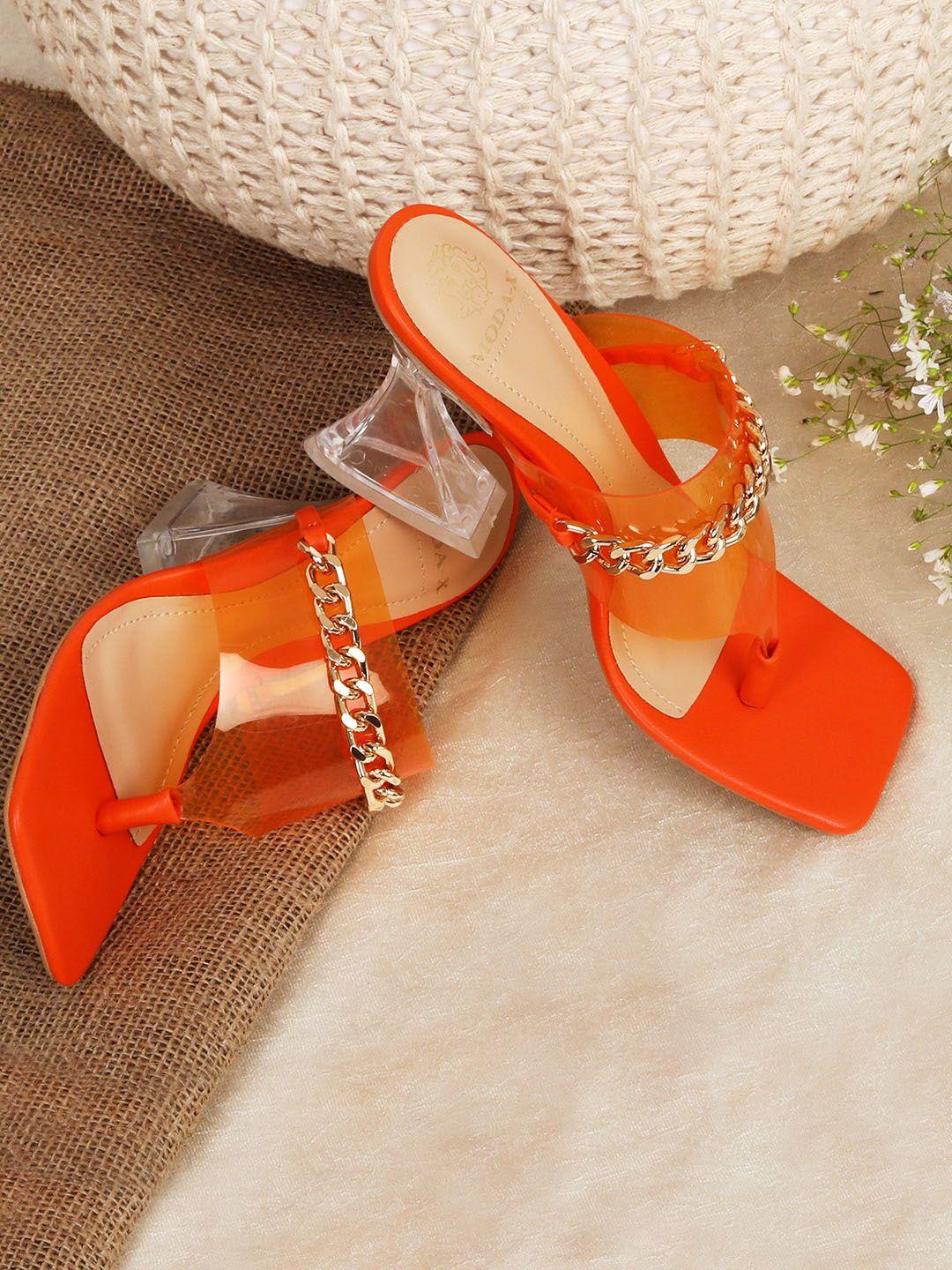 moda-x embellished t-strap block heels