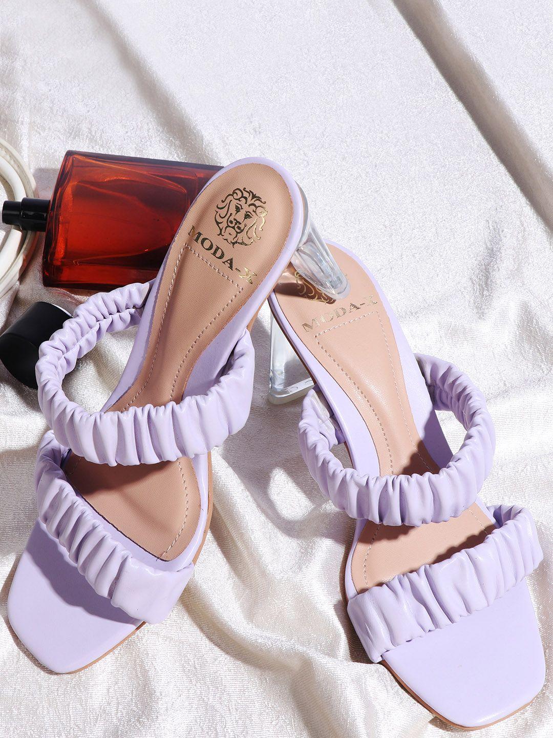 moda-x printed open back square toe heels
