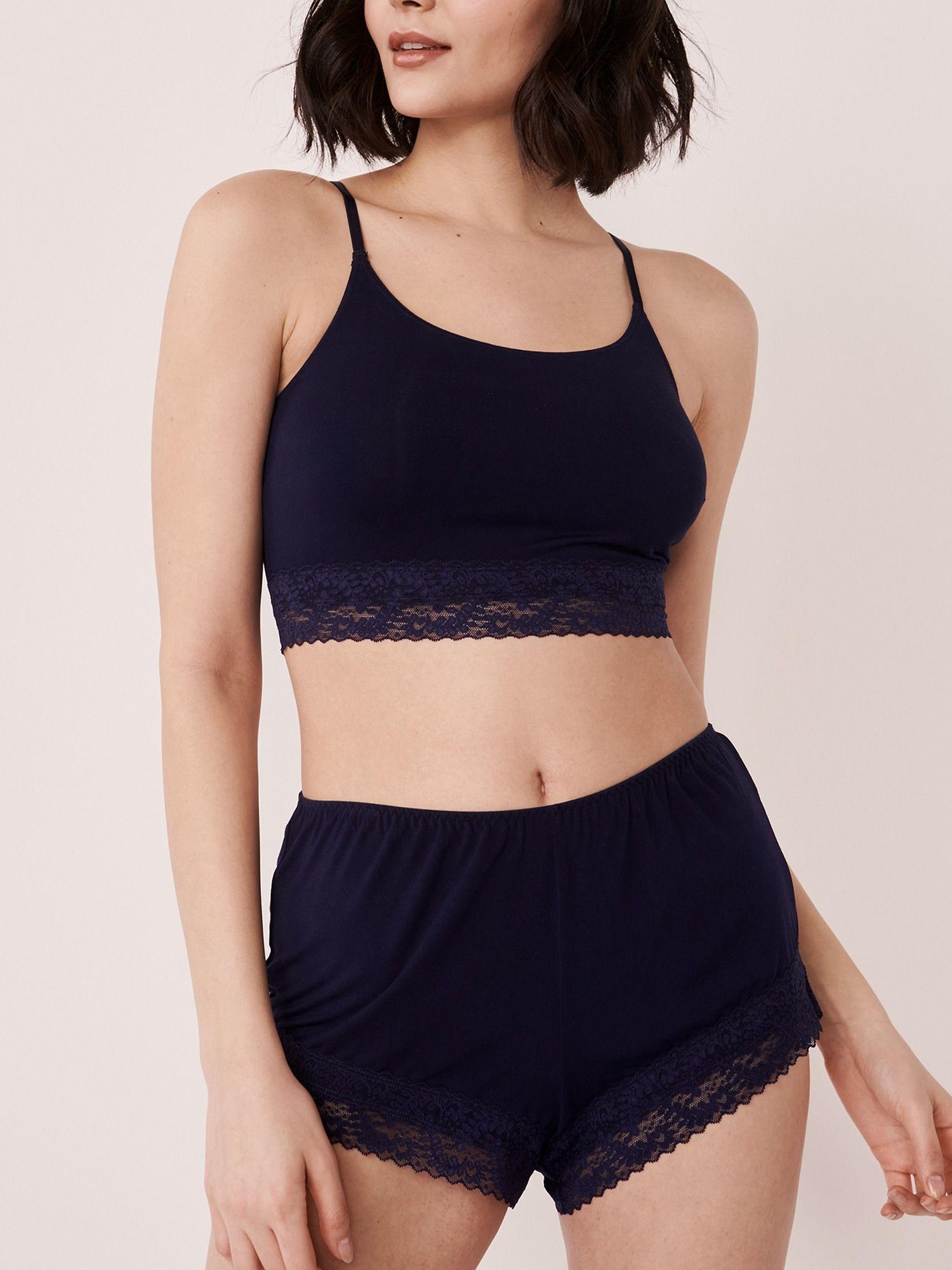 modal and lace crop cami