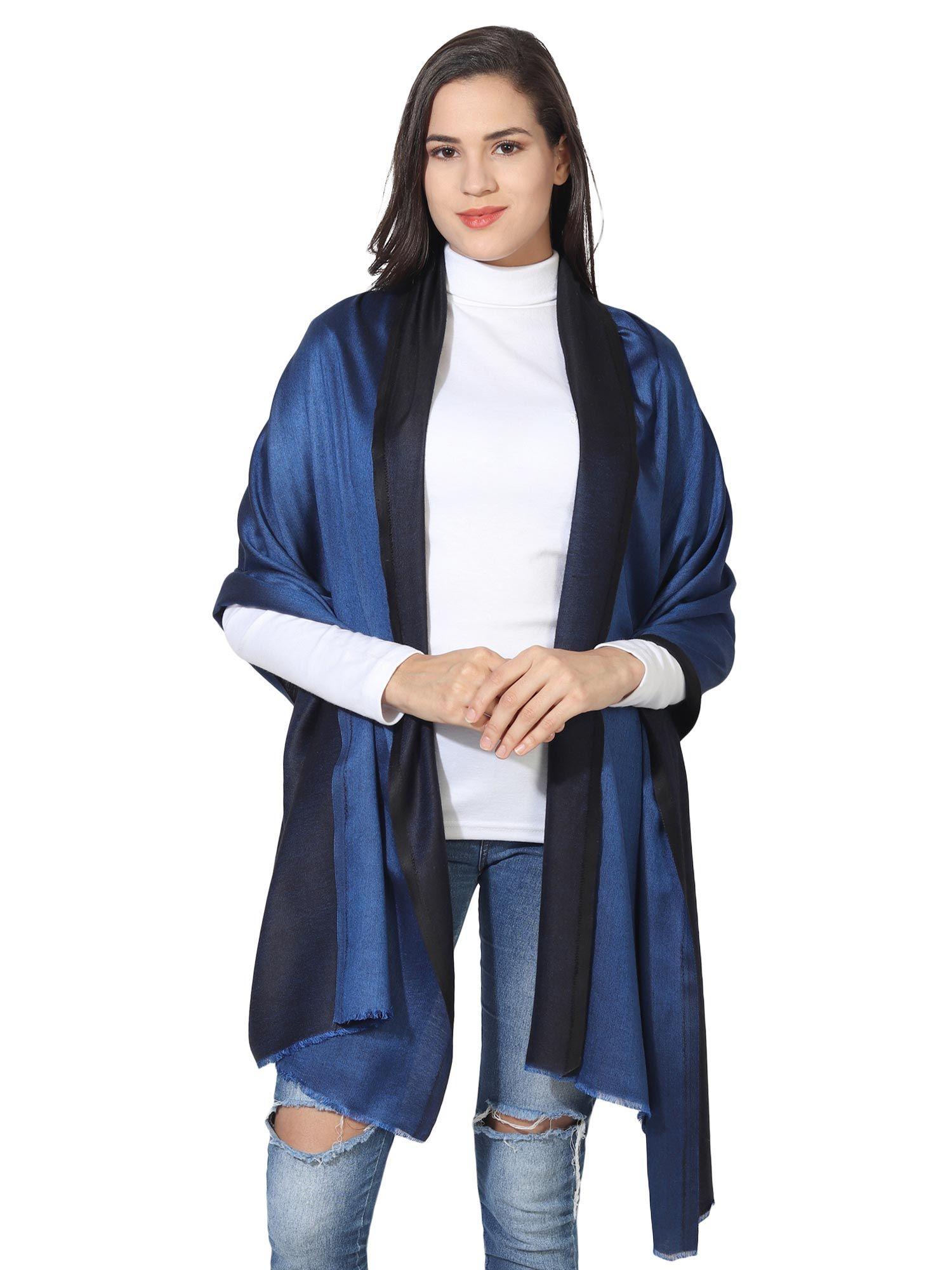 modal reversible stole with hanger -black and navy (set of 2)