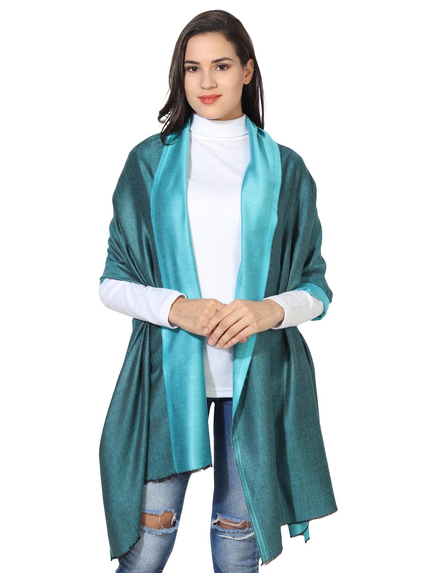 modal reversible stole with hanger -turquoise and black (set of 2)