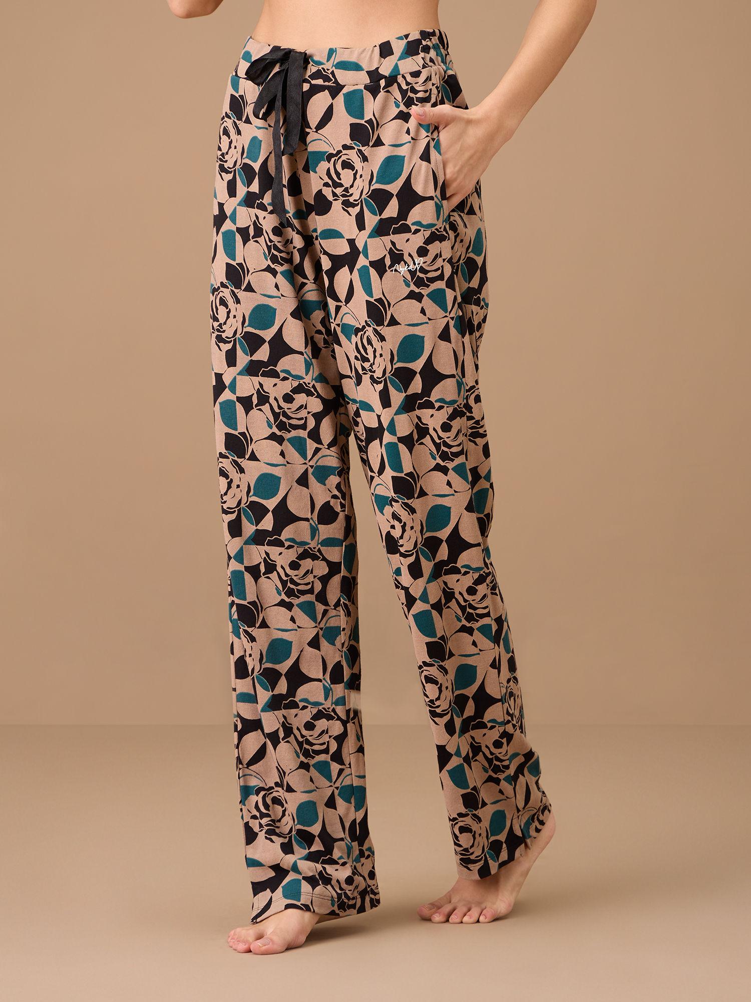 modal sleep pajama - nys126 - black print