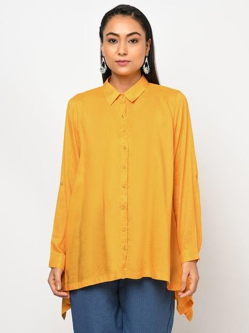 modal slub asymmetric shirt