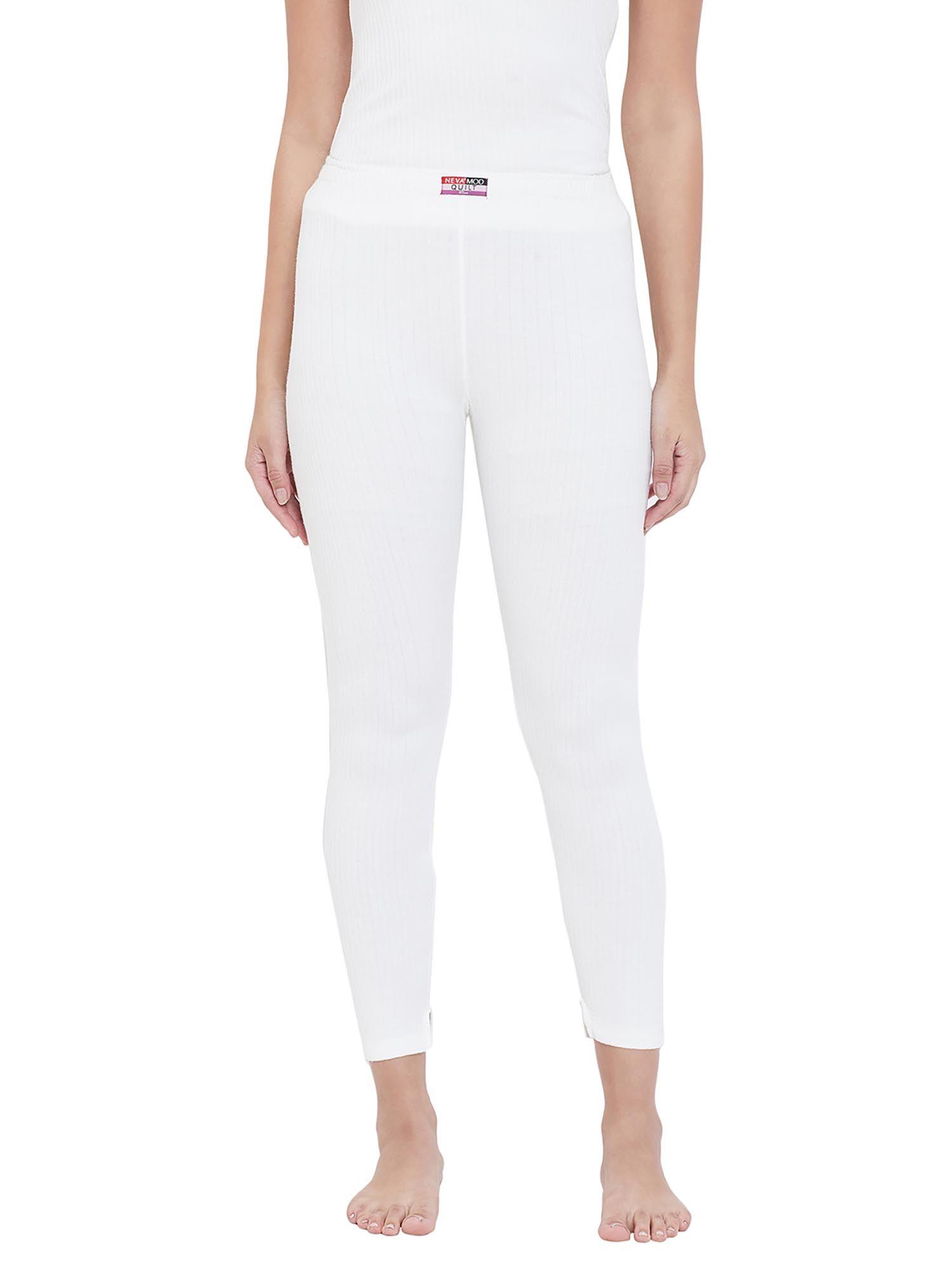 modal warmer or thermal lower with elasticated waistband off white