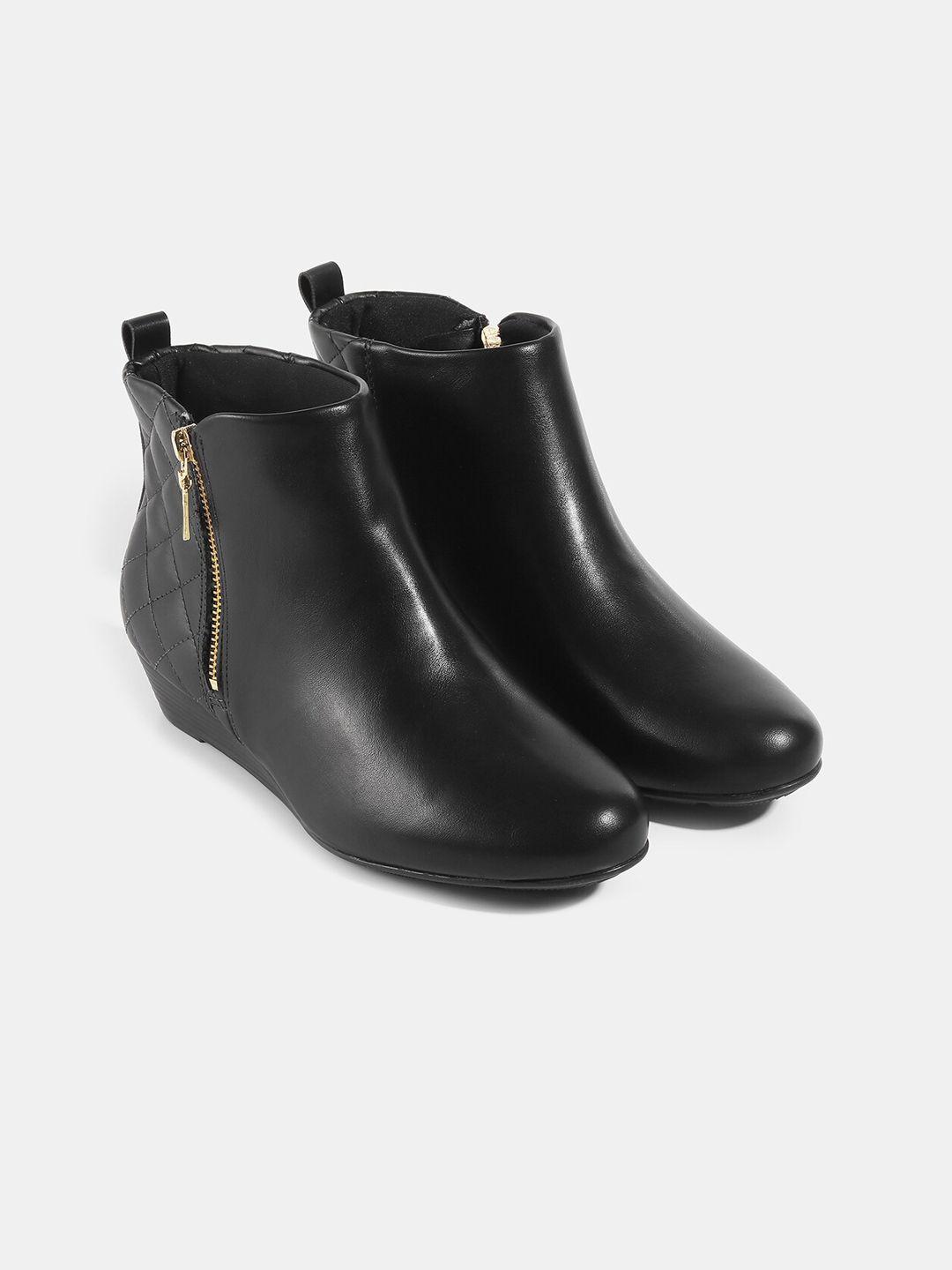 modare women black solid casual chelsea boots