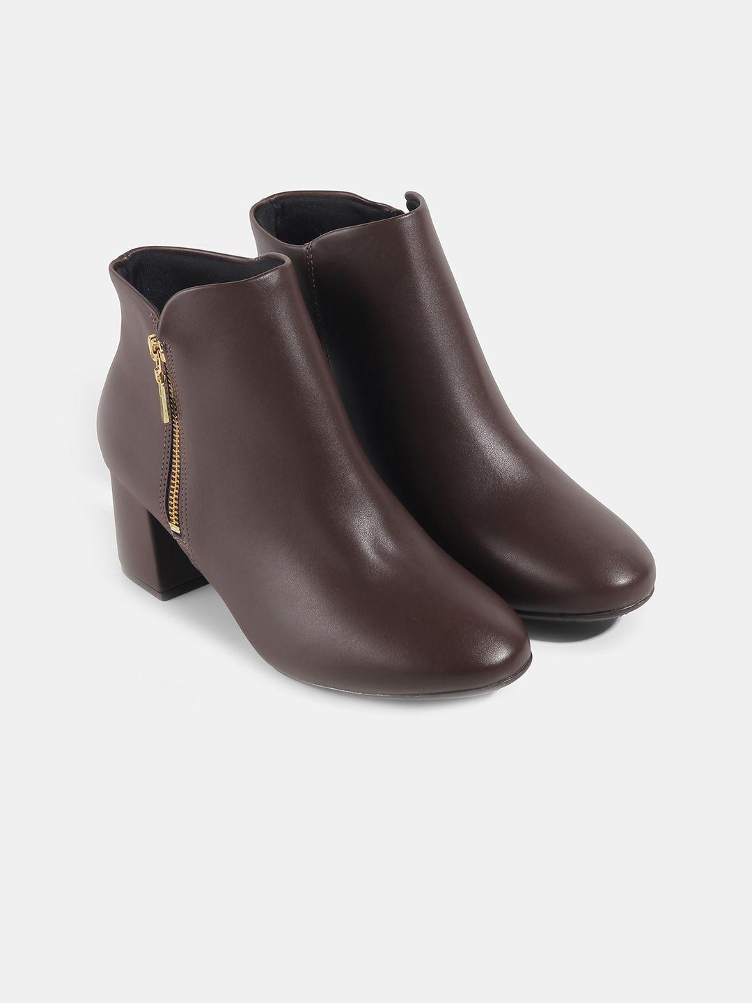 modare women coffee brown solid chelsea boots