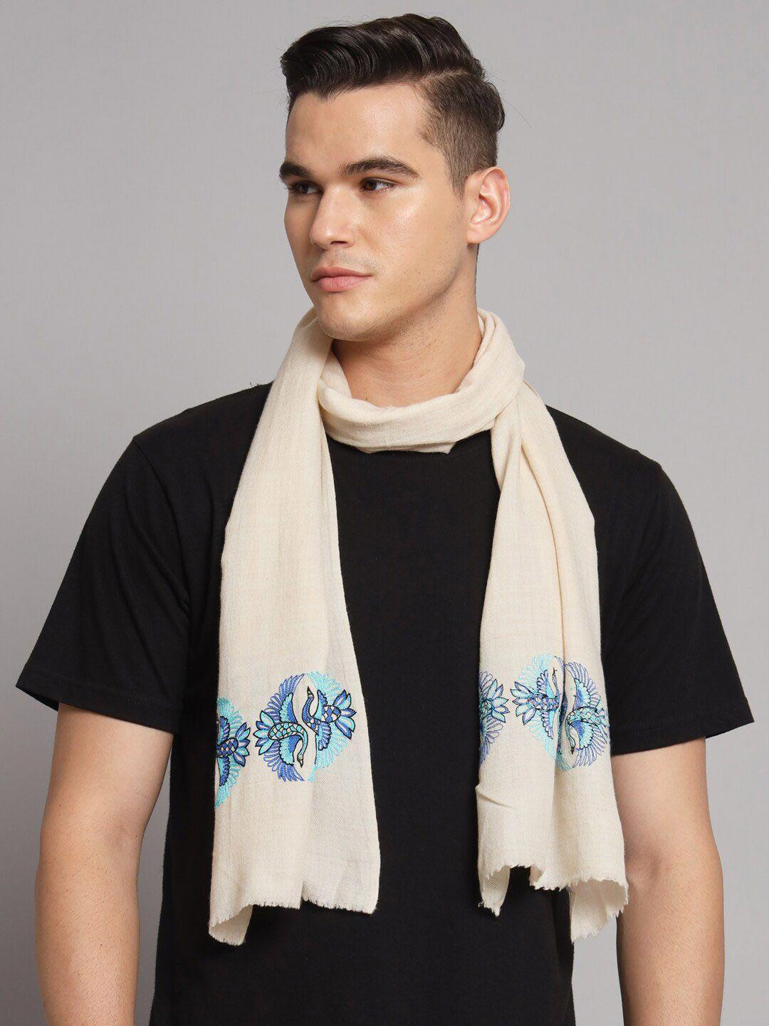 modarta men embroidered wool scarf