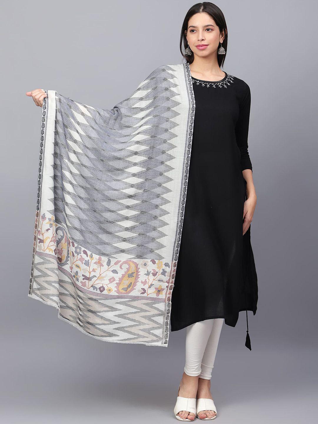 modarta geometric woven design artwork kani pure wool shawl